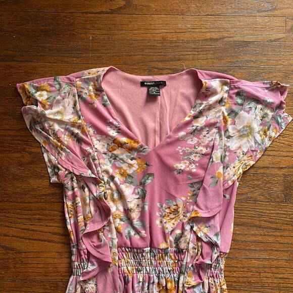 Robert Louis Pink Floral Ruffle High-Low Dress - Picture 3 of 6